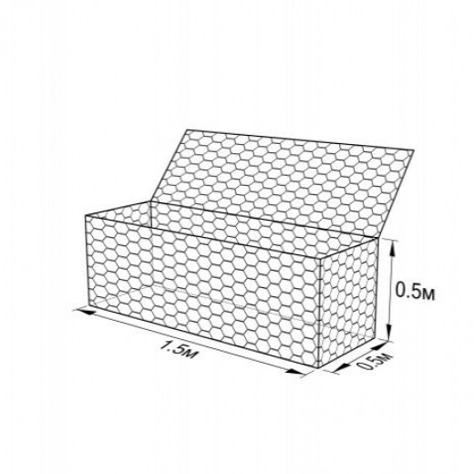 Габион ГСИ-К-1,5х0,5х0,5-С100-2,7-ЦАММ