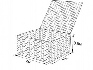 Габион ГСИ-К-1,0х1,0х0,5-С60-2,4-Ц